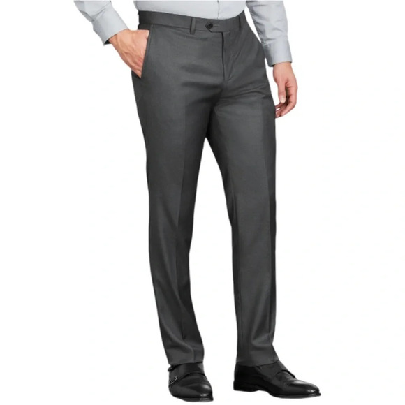 BELLISSIMO NWT Mens Grey Wool Blend Suit Separate Dress Pant Trousers Size 34x32 - Picture 1 of 13